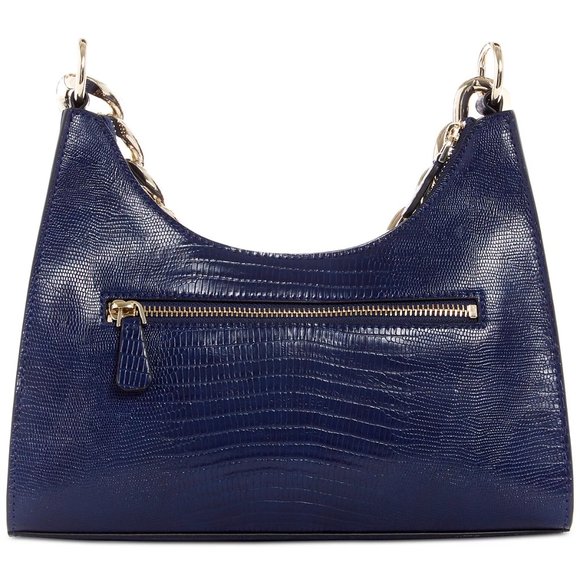 GUESS Tullia Handbag - NAVY SNAKE PRINT Dark Blue Animal Print Office Siren - Picture 2 of 12